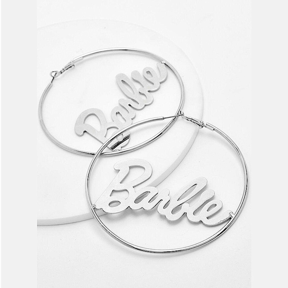 Boohoo x Barbie Oversized Hoop Earrings (NWOT)